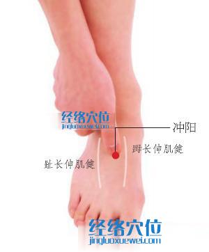 沖陽(yáng)穴位位置圖