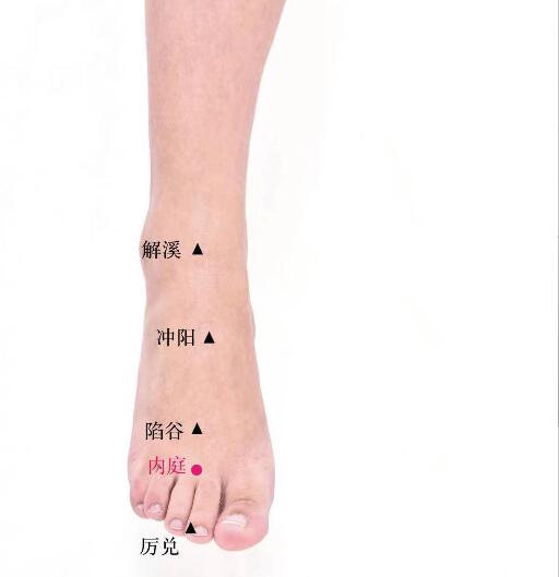 內庭的準確位置圖及功效視頻位位置圖