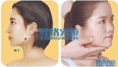 圖解按摩頰車(chē)穴的手法