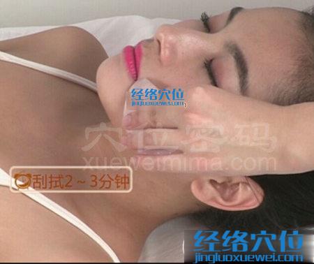 圖解地倉穴的刮痧方法