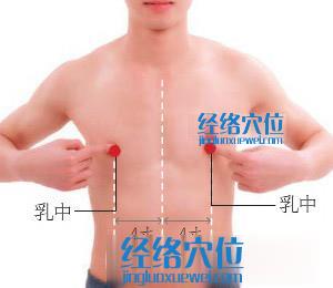 圖解乳中穴的位置圖