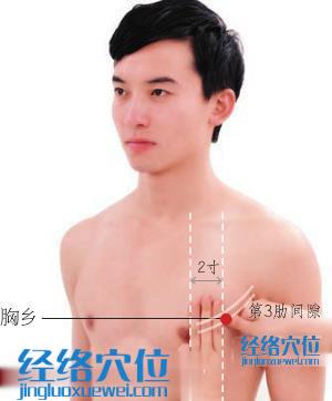 胸鄉(xiāng)穴位位置圖
