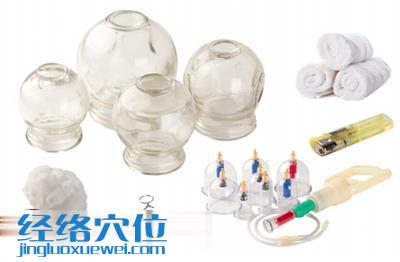 準(zhǔn)備工具：火罐，氣罐、拔罐器、止血鉗、酒精棉球、打火機(jī)、熱毛巾。